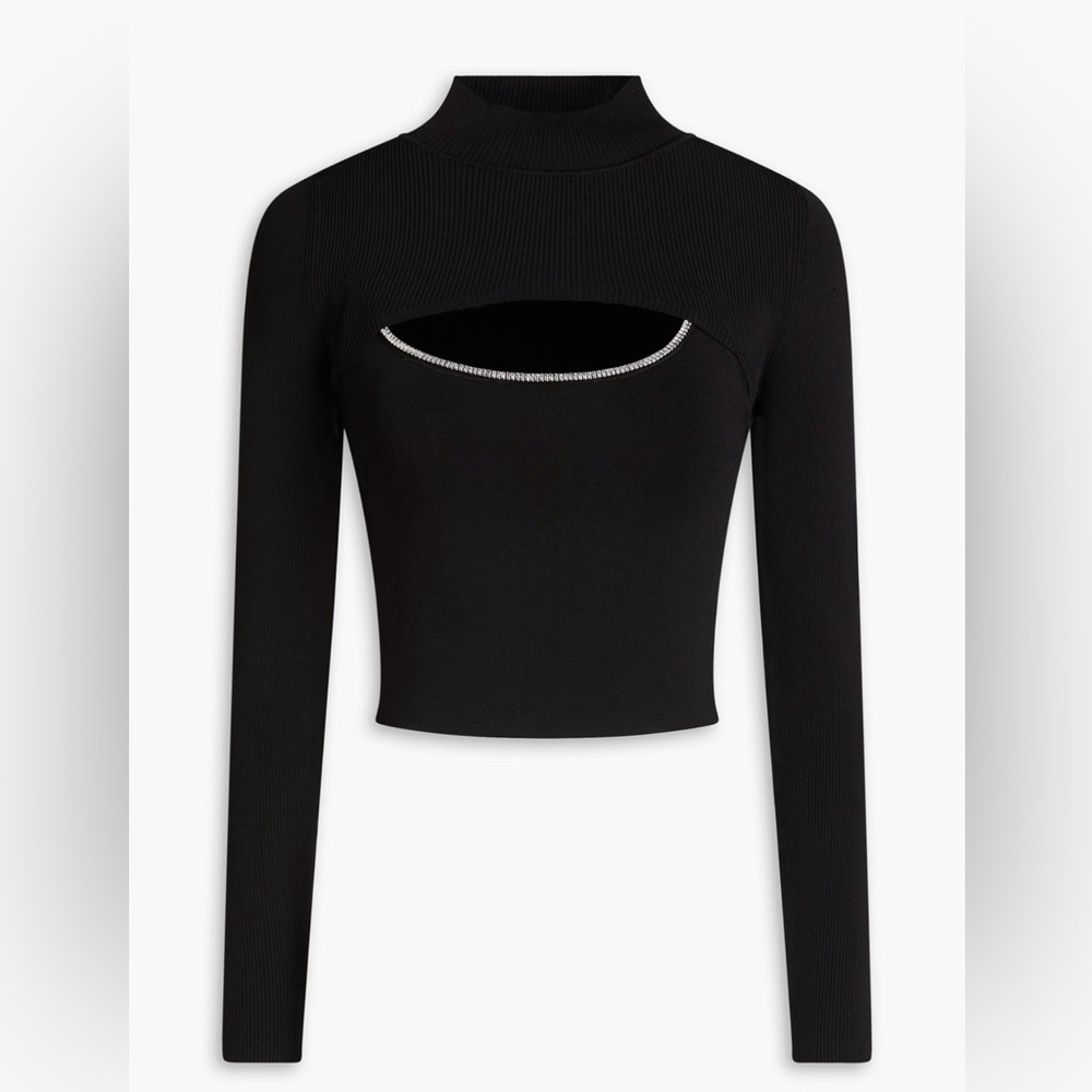 Alice + Olivia Orion crystal-embellished ribbed-knit tank and shrug set